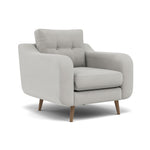 Phoebe Armchair - Chair Grade B — Plush Velvet Silver / Weathered Oak, gallery image 1