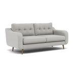 Phoebe 3 Seater Sofa - Large Sofa Standard Back Grade B — Plush Velvet Silver / Weathered Oak, gallery image 1