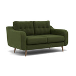 Phoebe 2 Seater Sofa - Small Sofa Standard Back Grade B — Plush Velvet Vine / Weathered Oak, gallery image 1