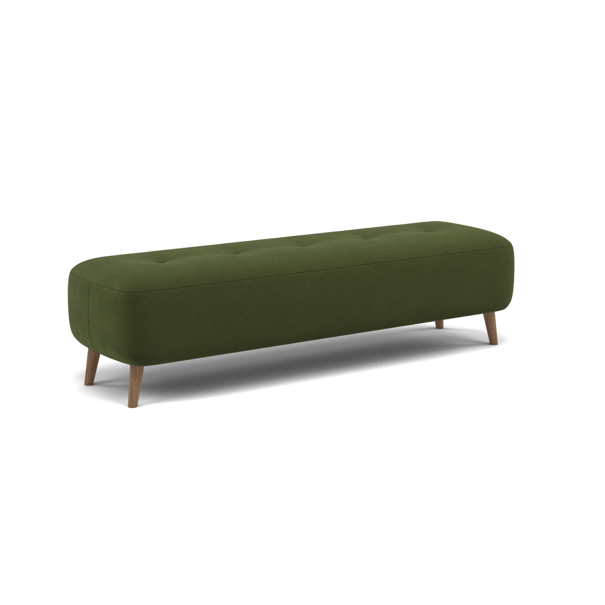 Phoebe Footstool - Medium Bench Stool Grade B — Plush Velvet Vine / Weathered Oak, gallery image 1