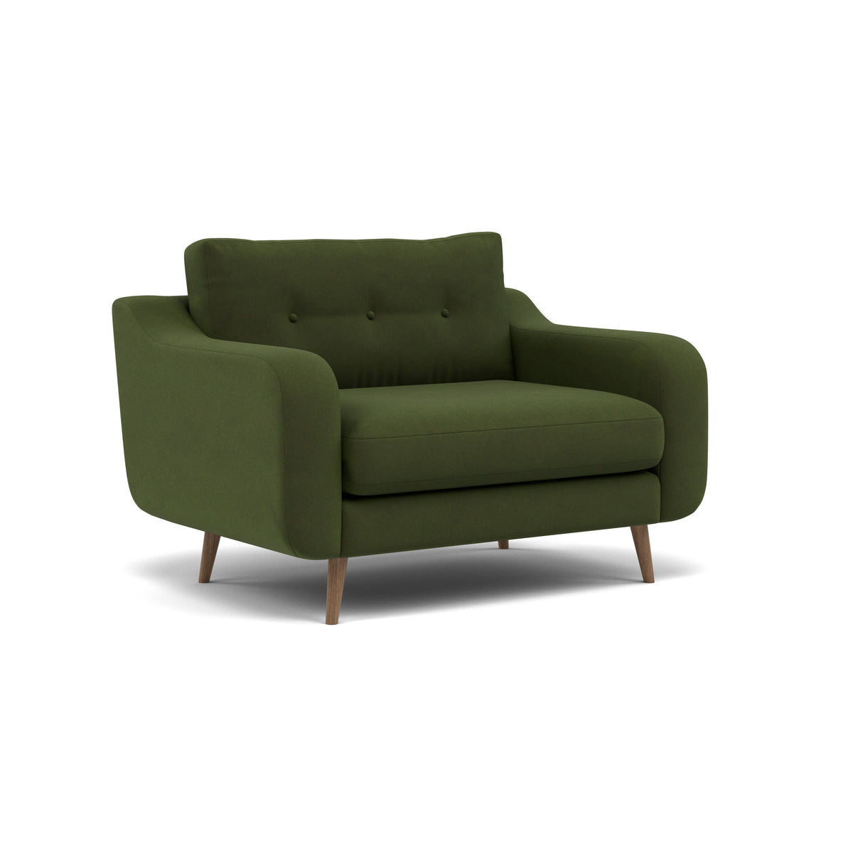 Phoebe Loveseat - Snuggler Chair Grade B — Plush Velvet Vine / Weathered Oak, gallery image 1