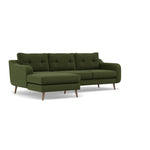 Phoebe Large Chaise Sofa - Large Chaise Sofa LHF Standard Back Grade B - Left Hand Facing — Plush Velvet Vine / Weathered Oak, gallery image 1