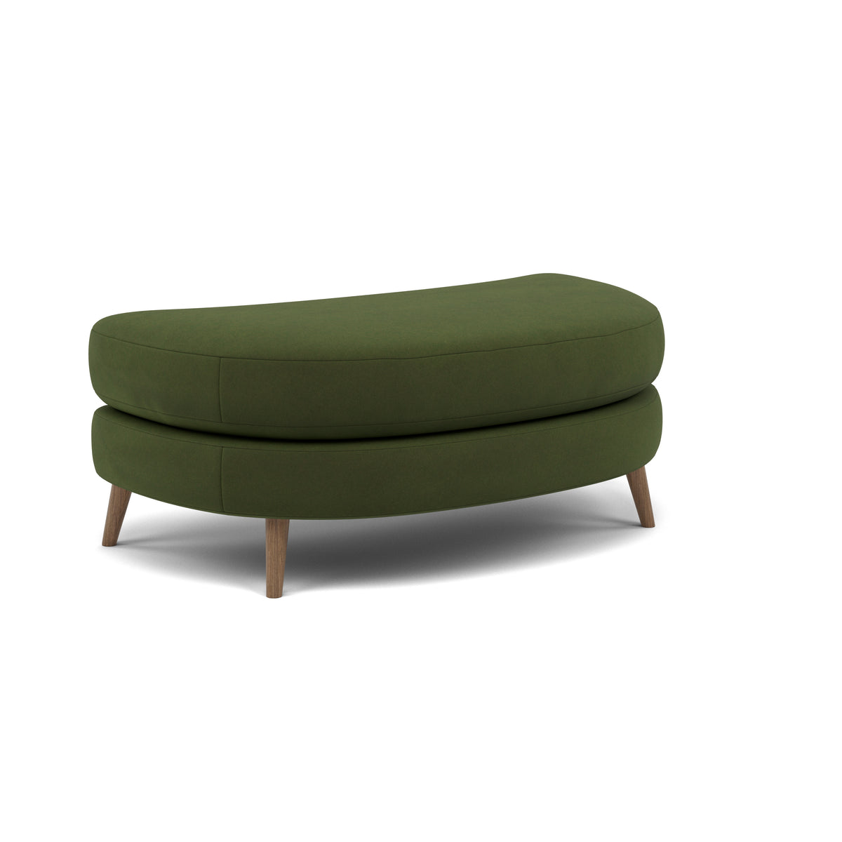 Phoebe Oval Footstool - Oval Cuddler Stool Grade B — Plush Velvet Vine / Weathered Oak, gallery image 1