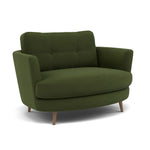 Phoebe Oval Loveseat - Oval Cuddler Grade B — Plush Velvet Vine / Weathered Oak, gallery image 1