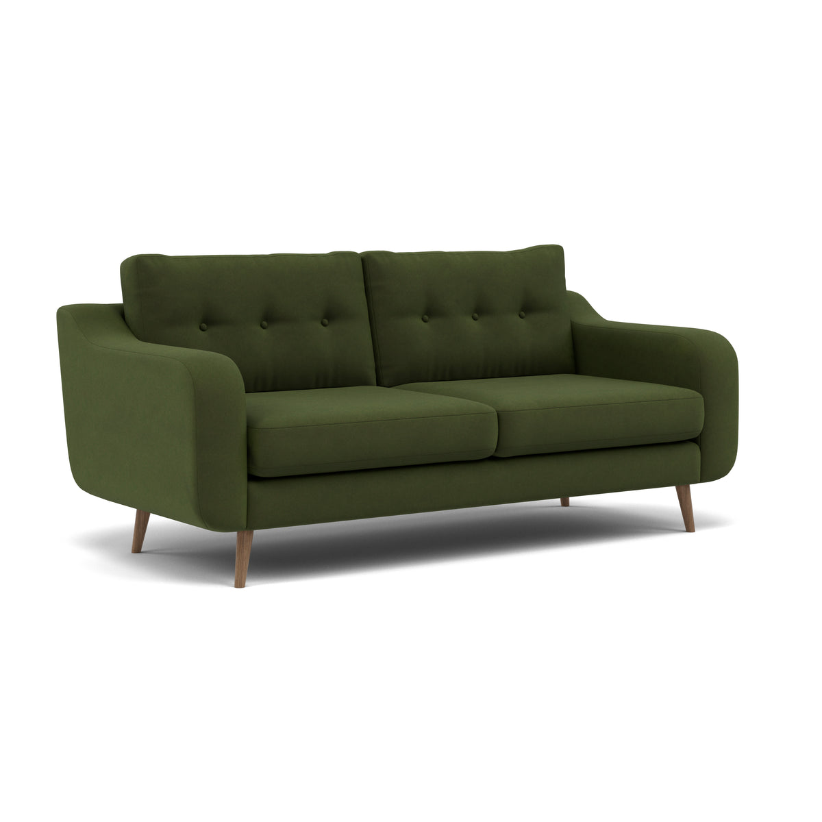 Phoebe 3 Seater Sofa - Large Sofa Standard Back Grade B — Plush Velvet Vine / Weathered Oak, gallery image 1