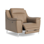 Nicoletti Carmen Recliner Armchair - Power Recliner Chair CB - Power Recliner with USB — Feet: Shiny Metal / Torello PS 312 Taupe, gallery image 1