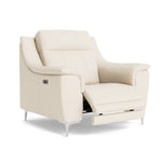Nicoletti Carmen Recliner Armchair - Power Recliner Chair CB - Power Recliner with USB — Feet: Shiny Metal / Torello PS Bianco 93, gallery image 1