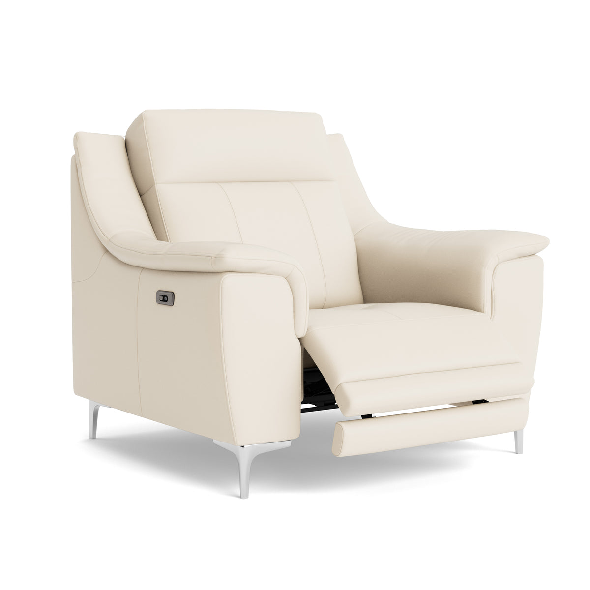 Nicoletti Carmen Recliner Armchair - Power Recliner Chair CB - Power Recliner with USB — Feet: Shiny Metal / Torello PS Bianco 93, gallery image 1