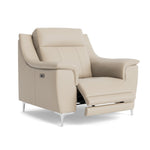 Nicoletti Carmen Recliner Armchair - Power Recliner Chair CB - Power Recliner with USB — Feet: Shiny Metal / Torello PS Fango 352, gallery image 1