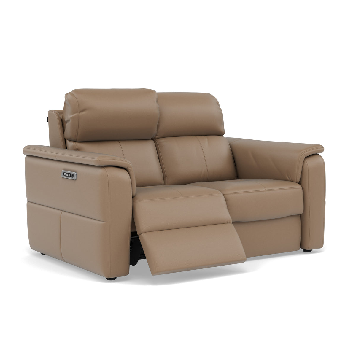 Nicoletti Giacomo 2 Seater Recliner Sofa - 2 Seater Sofa Power Recl Lumber Support CB Torello - Power With Power Headrest Footrest Lumbar & USB — Torello PS 312 Taupe, gallery image 1
