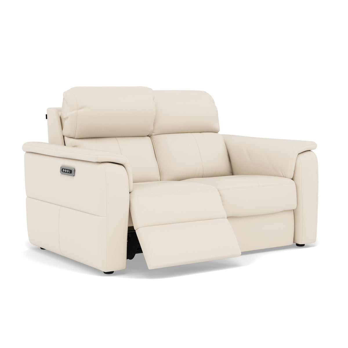 Nicoletti Giacomo 2 Seater Recliner Sofa - 2 Seater Sofa Power Recl Lumber Support CB Torello - Power With Power Headrest Footrest Lumbar & USB — Torello PS Bianco 93, gallery image 1