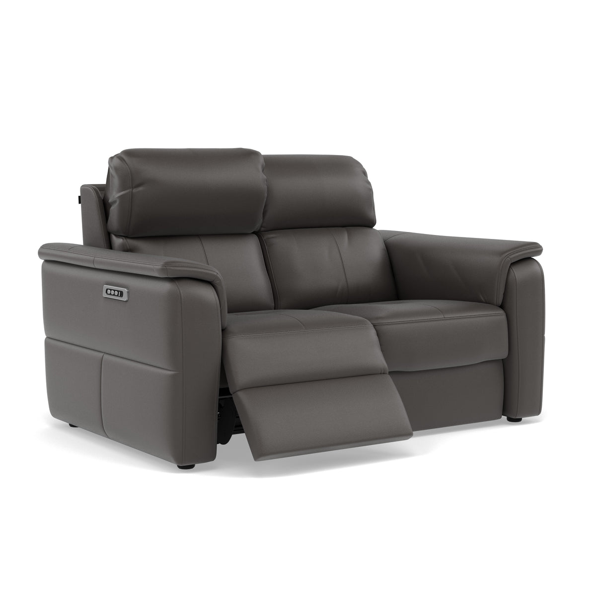 Nicoletti Giacomo 2 Seater Recliner Sofa - 2 Seater Sofa Power Recl Lumber Support CB Torello - Power With Power Headrest Footrest Lumbar & USB — Torello PS Grigio Scuro 327, gallery image 1