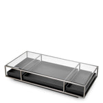 Eichholtz Roxton Coffee Table Brushed Steel Finish Clear Glass Black Veneer - Coffee Table Brushed Steel Finish Clear Glass Black Veneer Side Tables Sterling Home 4