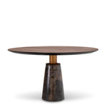 Eichholtz Genova Round Dining Table Grey Marble Mocha Straight Oak Veneer Brushed Brass Finish - Round Dining Table Grey Marble Mocha Straight Oak Veneer Brushed Brass Finish Dining Tables Sterling Home 5