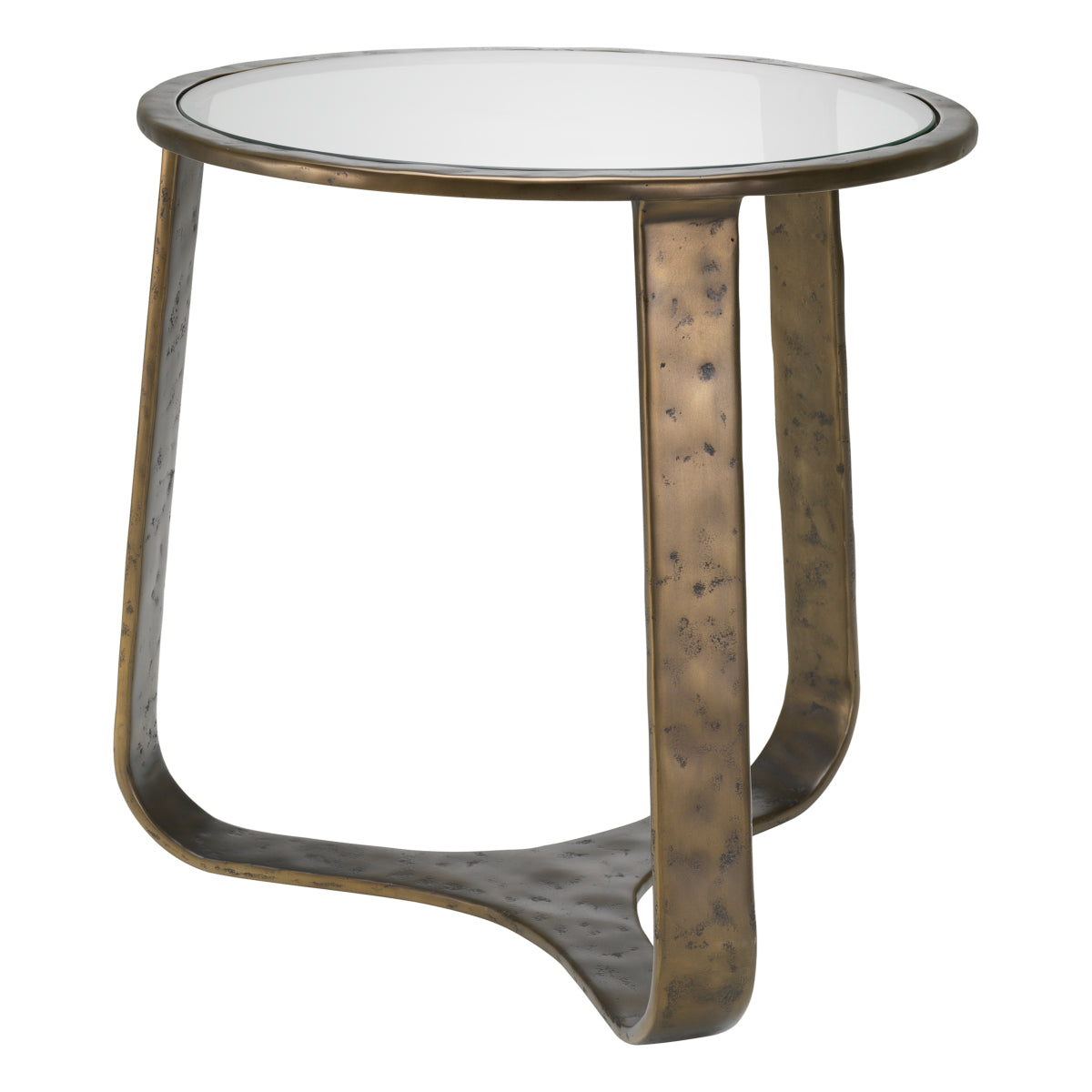 Eichholtz Cambronne Side Table Bronze Finish Clear Glass Top - Side Table Bronze Finish Clear Glass Top Side Tables Sterling Home 4