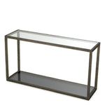Eichholtz Bethesda Console Table Bronze Highlight Finish Clear Glass and Smoke Glass - Console Table Bronze Highlight Finish Side Tables Sterling Home 4
