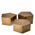 Eichholtz Veenazza Coffee Table Set Of 3 Vintage Brass Finish - Coffee Table Set of 3 Vintage Brass Finish Side Tables Sterling Home 4