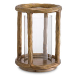 Eichholtz Throne Hurricane Lamp Vintage Brass Finish Clear Glass - Hurricane Throne Vintage Brass Finish Clear Glass Accessories Sterling Home 4