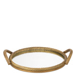 Eichholtz Salvi Round Tray Vintage Brass Finish Mirror Glass - Salvi Round Tray Vintage Brass Finish Mirror Glass Accessories Sterling Home 4