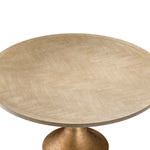 Eichholtz Melchior Round Dining Table Washed Oak Veneer / Brushed Brass Finish - Round Dining Table Washed Oak Veneer / Brushed Brass Finish Dining Tables Sterling Home 4