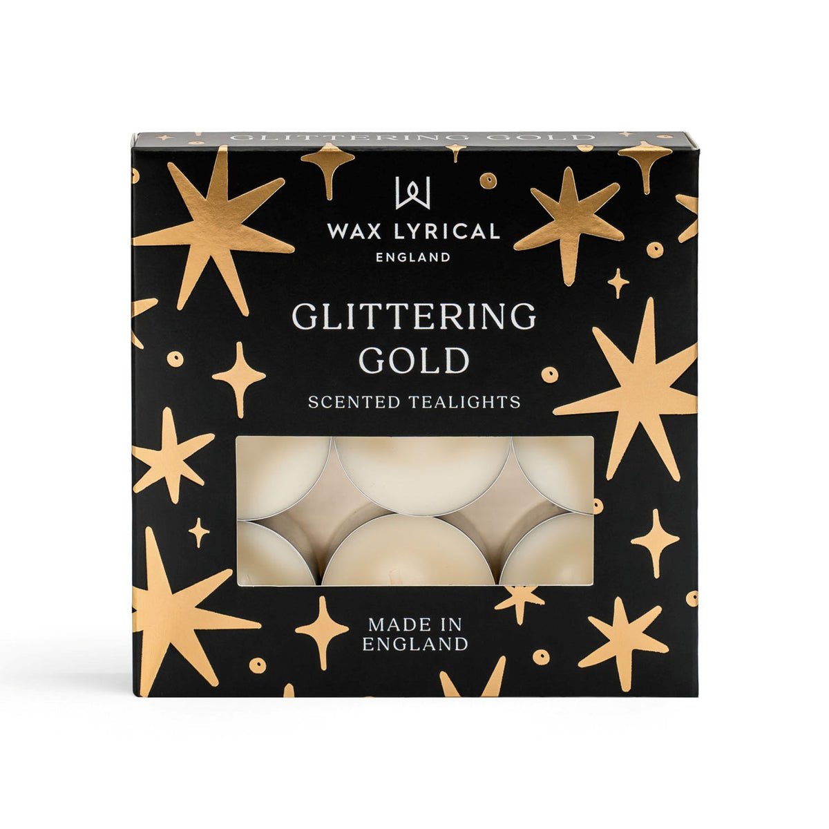 Wax Lyrical Glittering Gold Tealights 9 Pack - Glittering Gold Tealights 9 Pack Sterling Home 1
