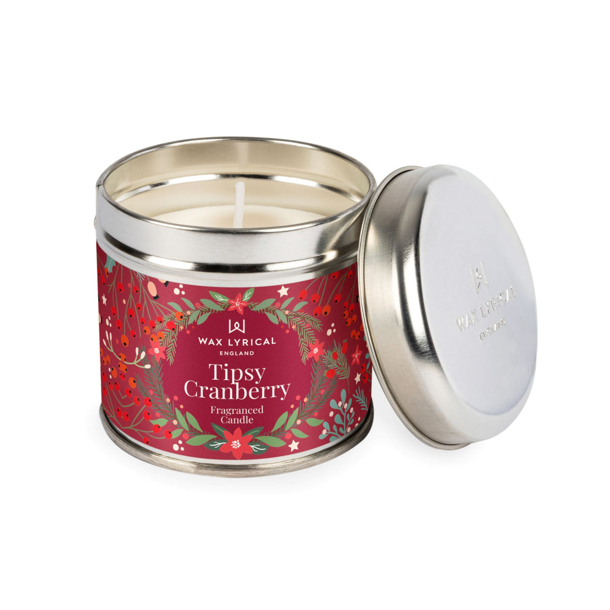 Wax Lyrical Tipsy Cranberry Tin Candle - Tipsy Cranberry Tin Candle Sterling Home 2