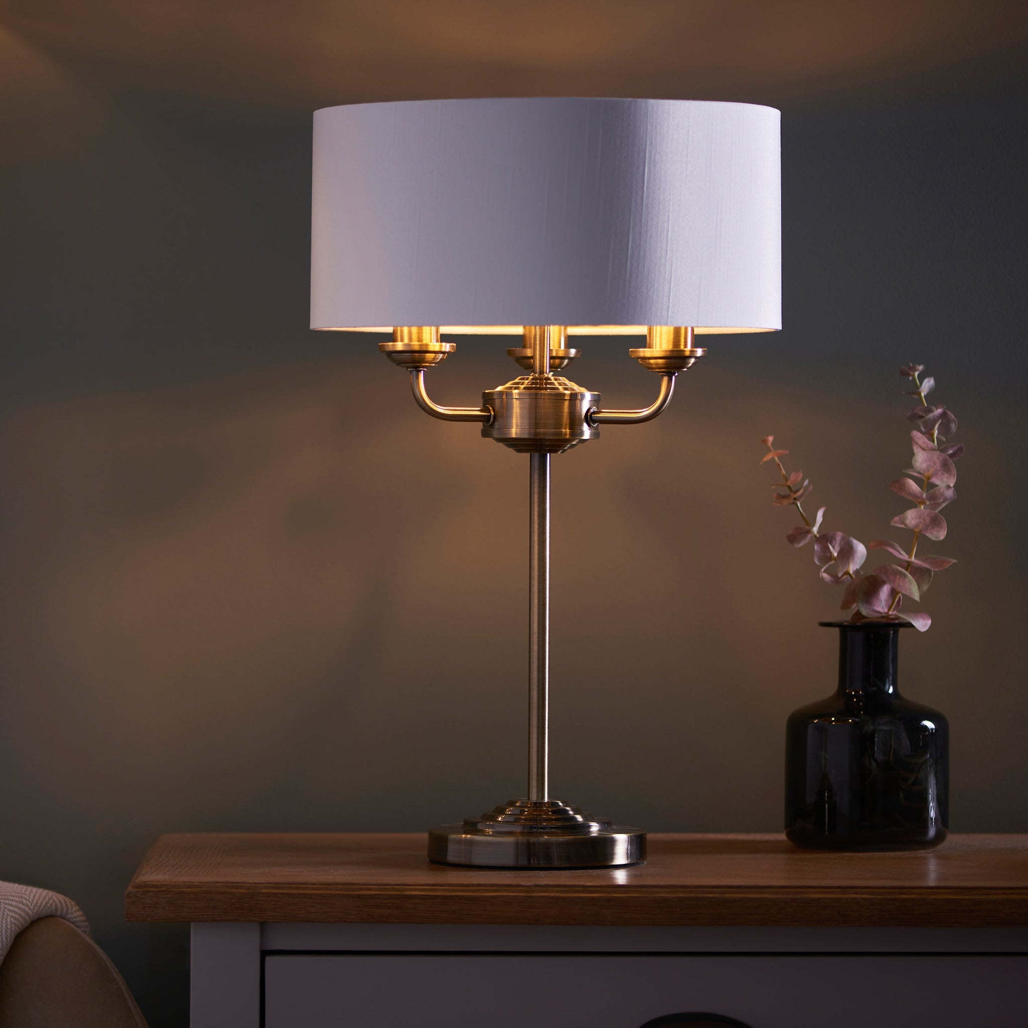 Highclere 3 Antique Brass Table Lamp - DHD Highclere 3 Table Lamp Antique Brass Sterling Home 1