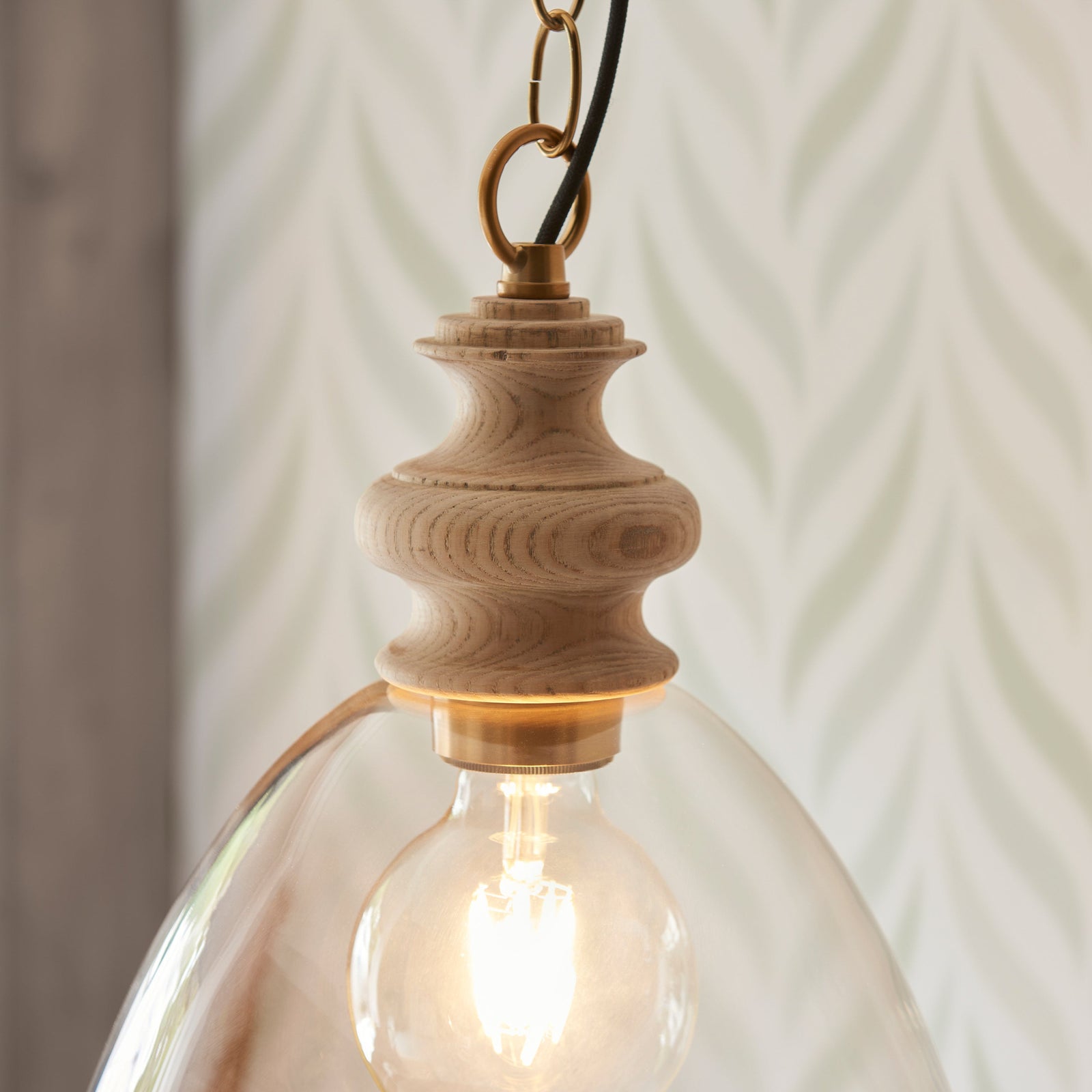 Cotswold 1 Cream Pendant Light - DHD Cotswold 1 Pendant Light Natural Ash Sterling Home 3