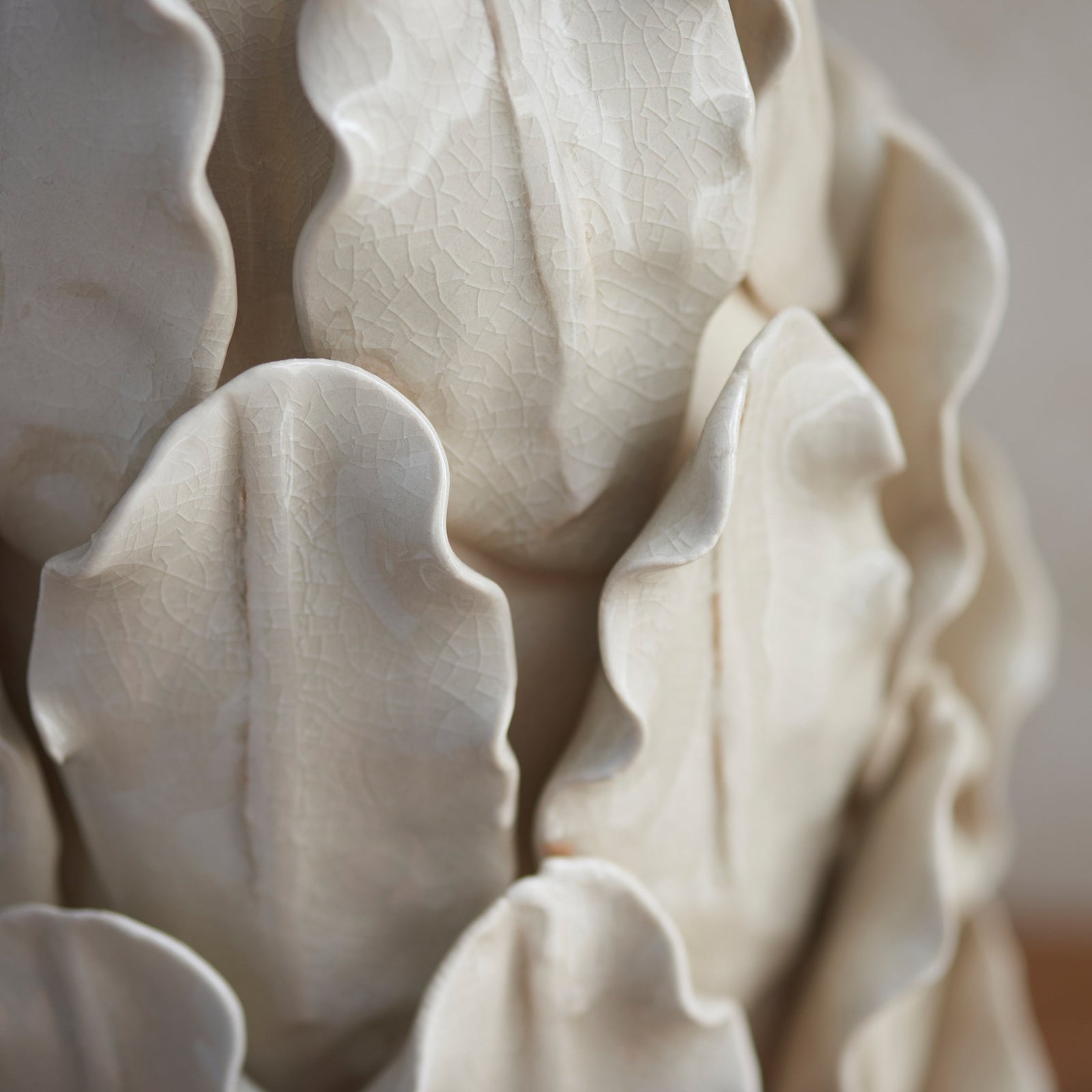 Layered Leaf Cream Table Lamp Base - DHD Layered Leaf Table Lamp Base Ivory Crackle Large Sterling Home 2