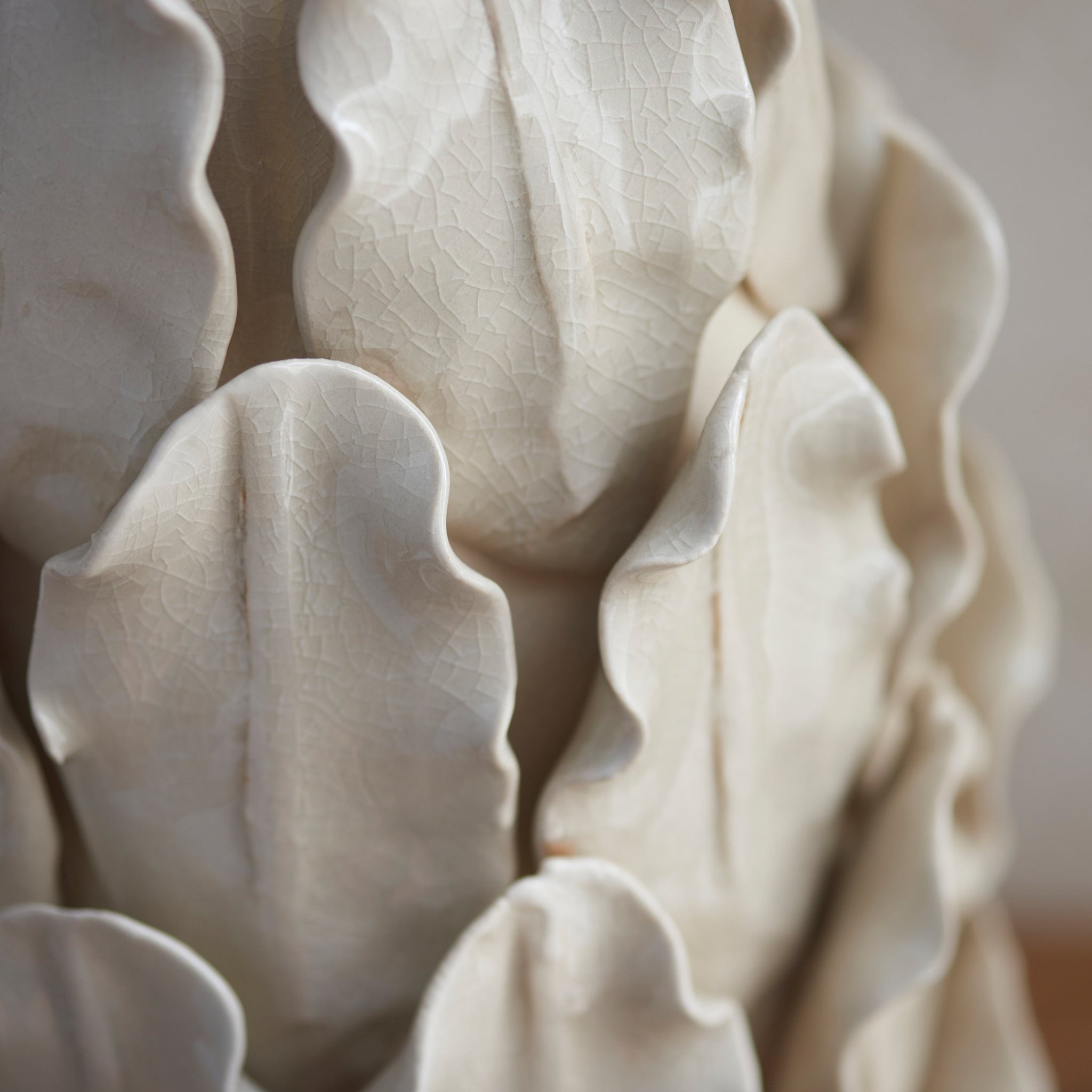 Layered Leaf Cream Table Lamp Base - DHD Layered Leaf Table Lamp Base Ivory Crackle Large Sterling Home 2