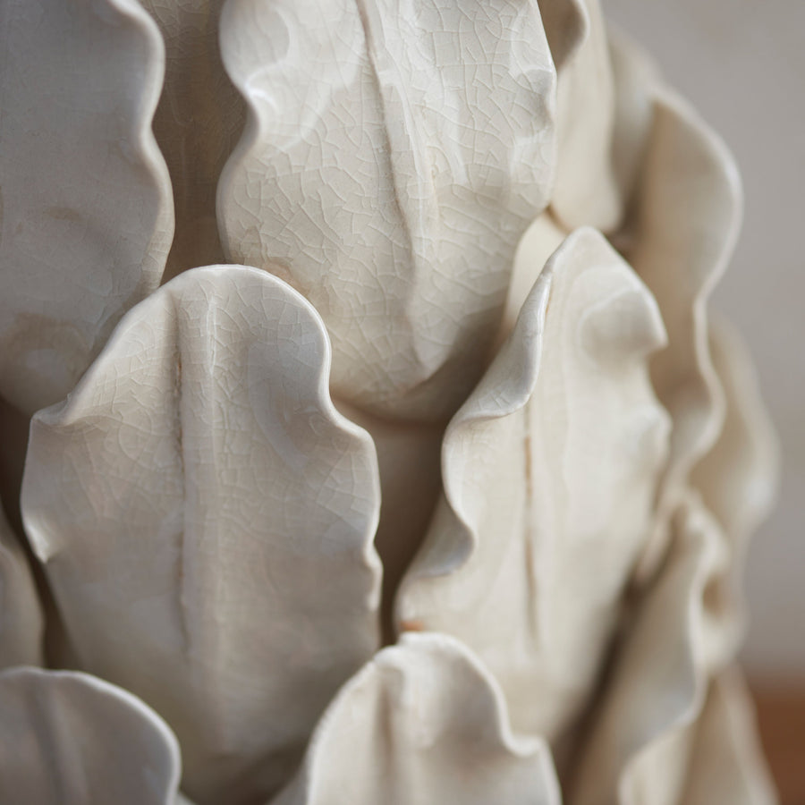 Layered Leaf Cream Table Lamp Base - DHD Layered Leaf Table Lamp Base Ivory Crackle Large Sterling Home 2