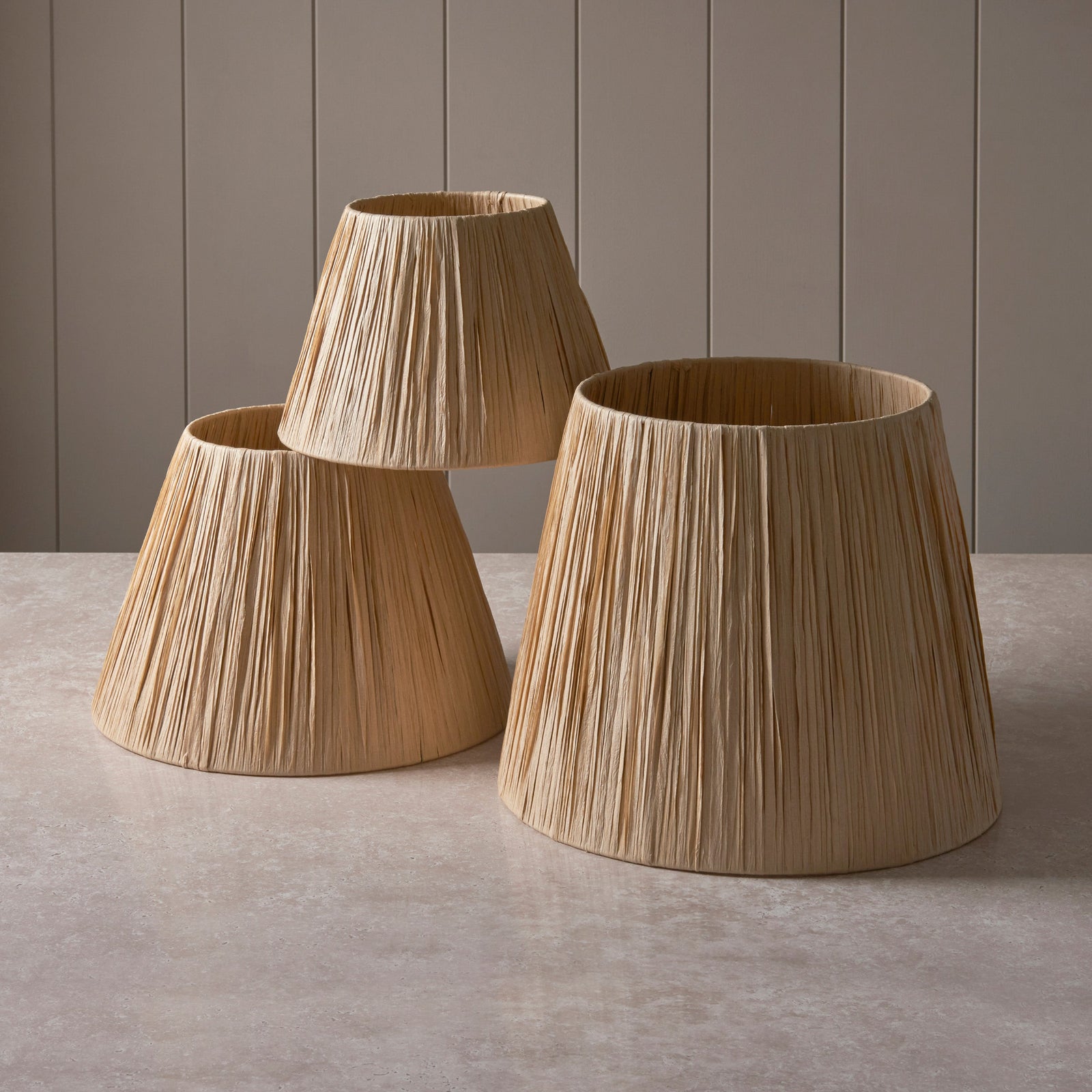 Raffia Tapered Brown Shade - DHD Raffia Tapered Shade Natural 26x23x32CM Sterling Home 1