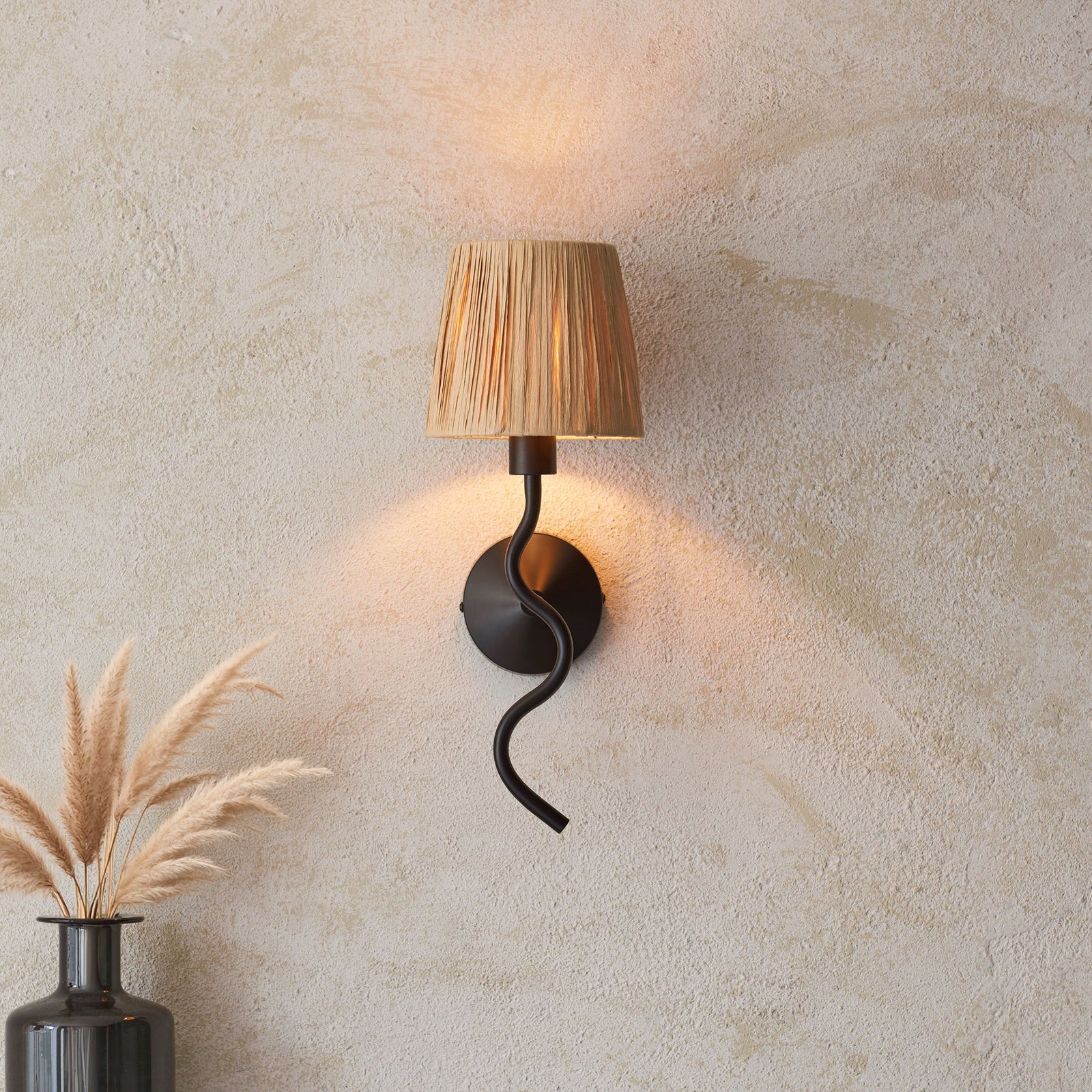 Wriggle 1 Matt Black Wall Light - DHD Wriggle 1 Wall Light Matt Black Sterling Home 1