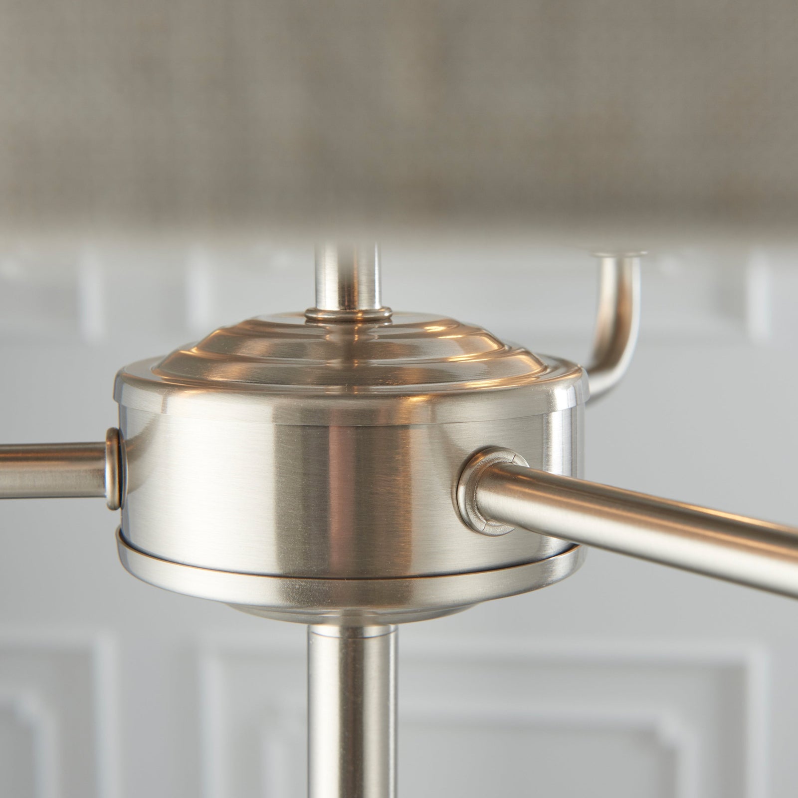 Highclere 3 Chrome And Cream Floor Light - DHD Highclere 3 Floor Light Chrome & Natural Sterling Home 5