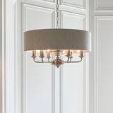 Highclere 6 Chrome And Cream Floor Light