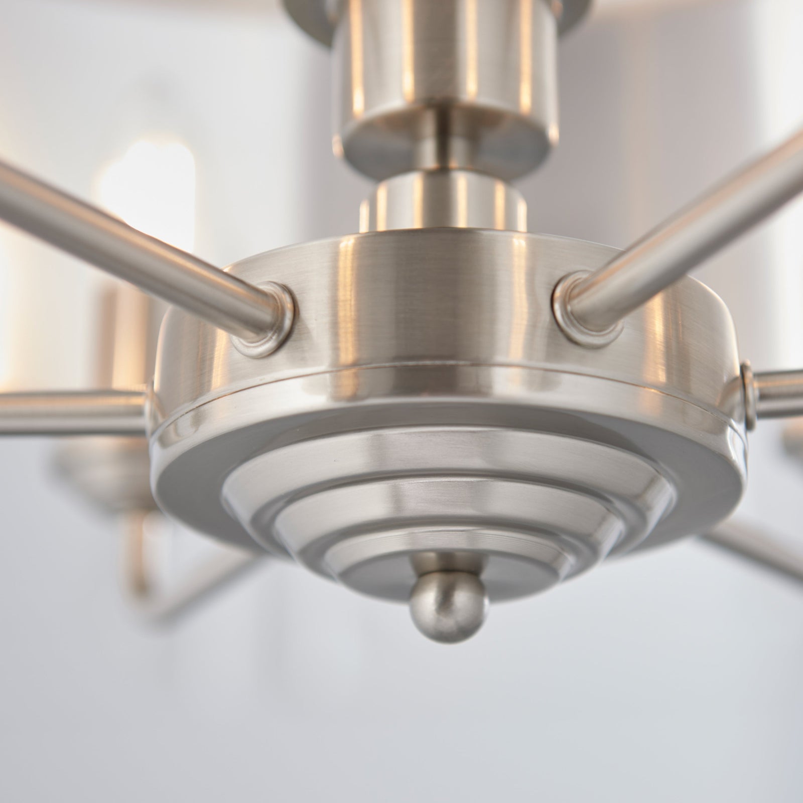Highclere 6 Chrome And Cream Floor Light - DHD Highclere 6 Pendant Light Chrome & Natural Sterling Home 3
