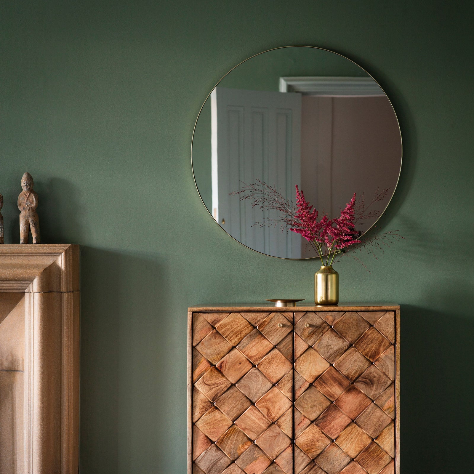 Bowie Round Gold Mirror - DHD Bowie Round Mirror Champagne 80X80CM Sterling Home 1