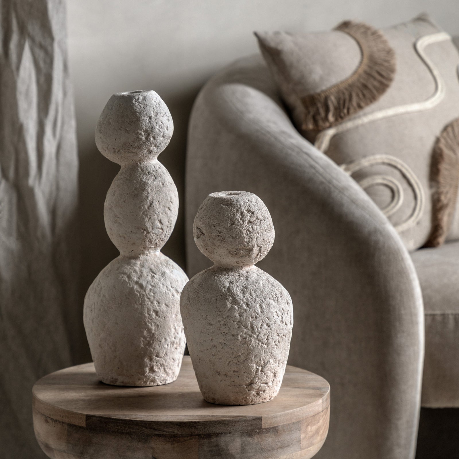 Ora Pebble Candle Holder Large - Ora Pebble Candle Holder Large Sterling Home 3