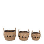 Alid Set Of 3 Natural And Black Baskets - Alid Baskets Natural & Black Set of 3 Sterling Home 3