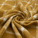 Poly Faux Mohair Check Yellow Throw - Poly Faux Mohair Check Throw Mustard 130x150CM Sterling Home 2