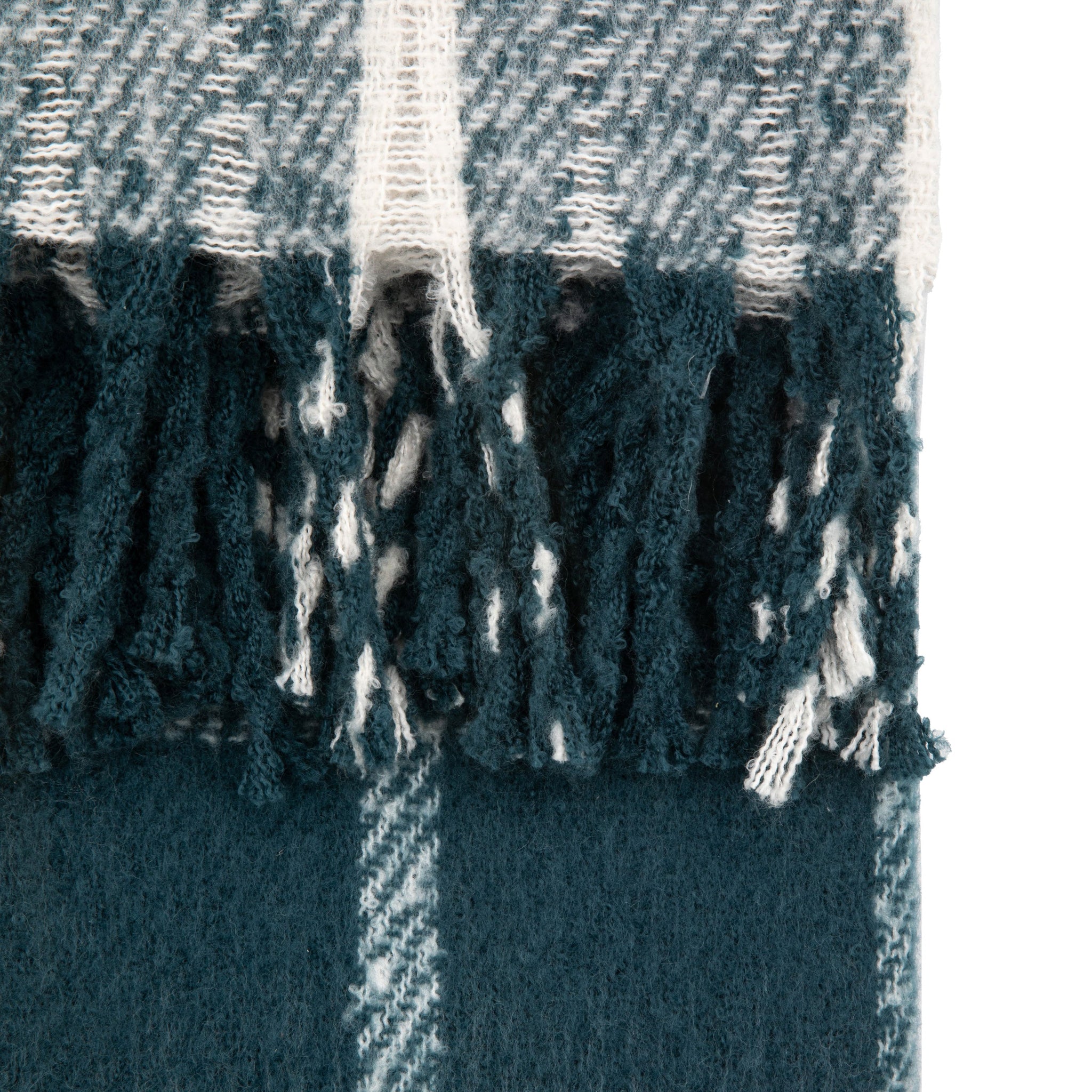 Poly Faux Mohair Check Blue Throw - Poly Faux Mohair Check Throw Blue 130x150CM Sterling Home 5