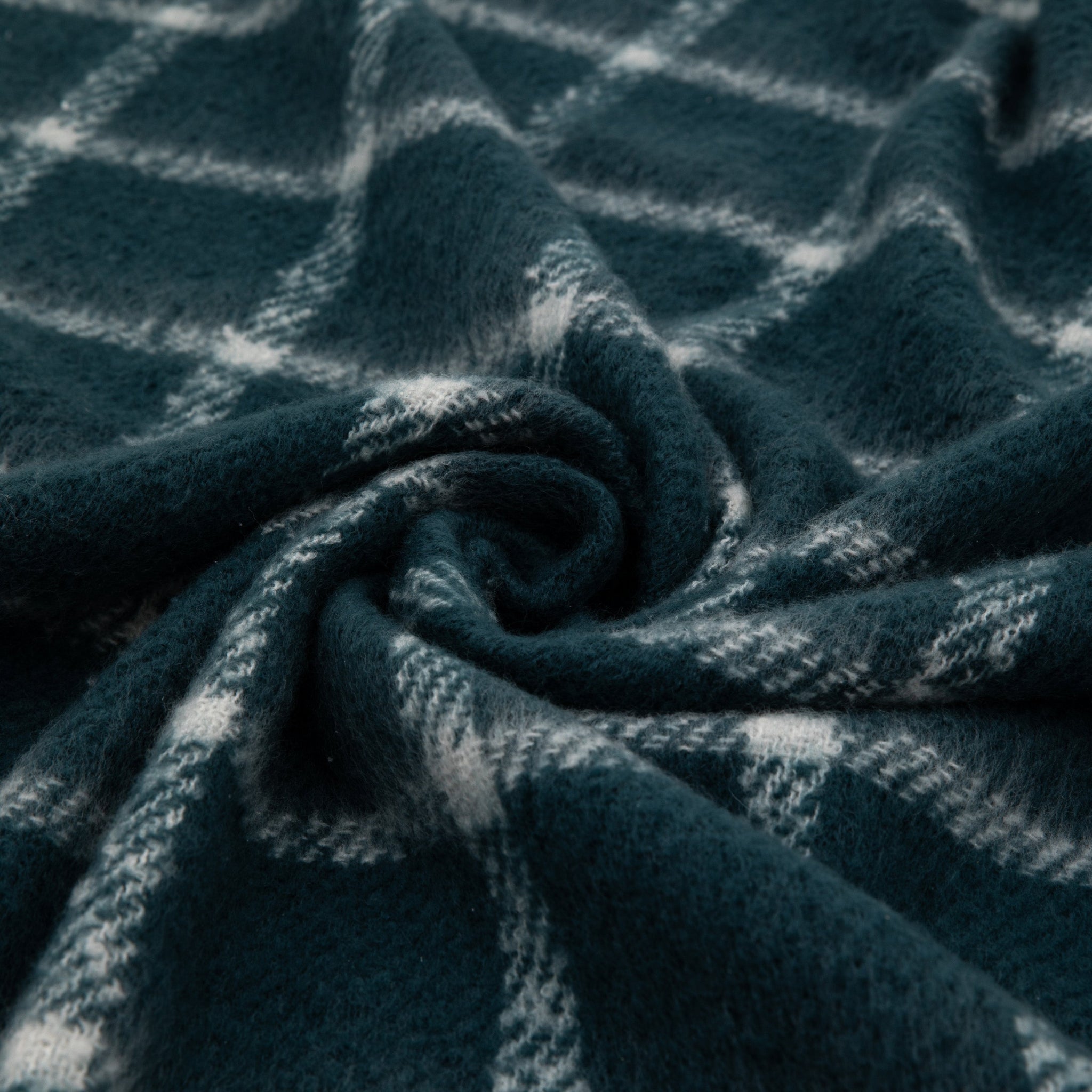Poly Faux Mohair Check Blue Throw - Poly Faux Mohair Check Throw Blue 130x150CM Sterling Home 2