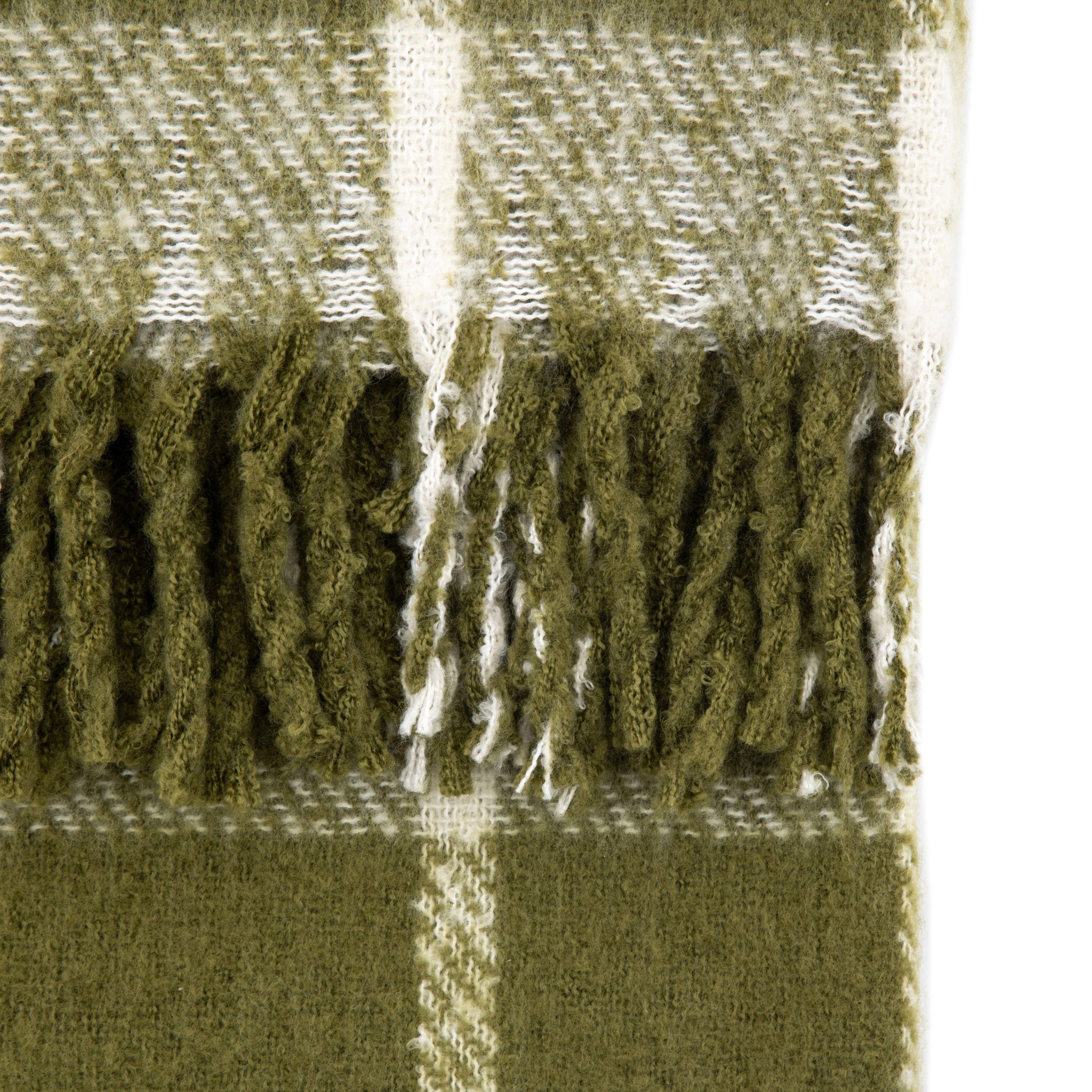 Poly Faux Mohair Check Green Throw - Poly Faux Mohair Check Throw Green 130x150CM Sterling Home 3