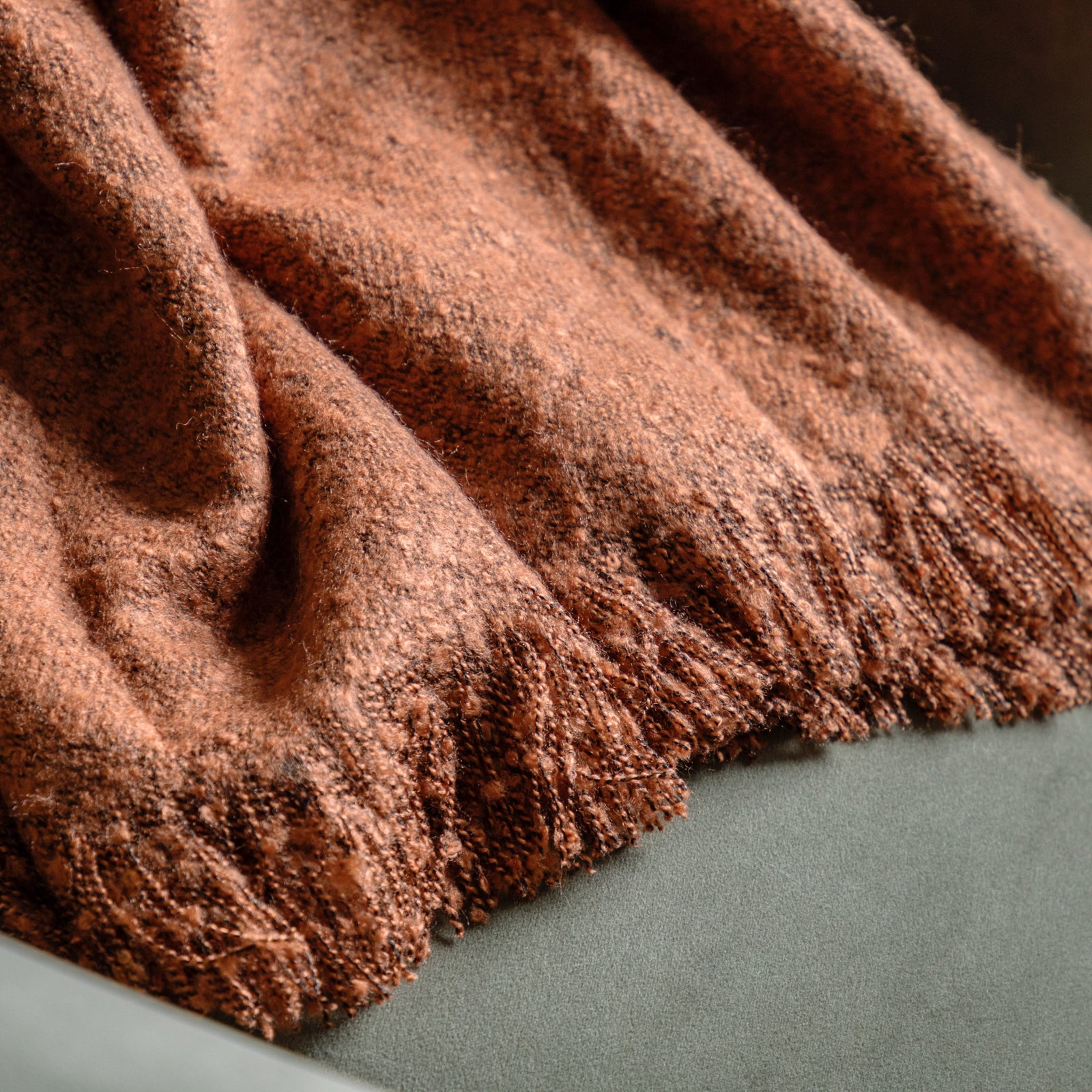 Melange Acrylic Orange Throw - Melange Acrylic Throw Rust 130x150CM Sterling Home 2