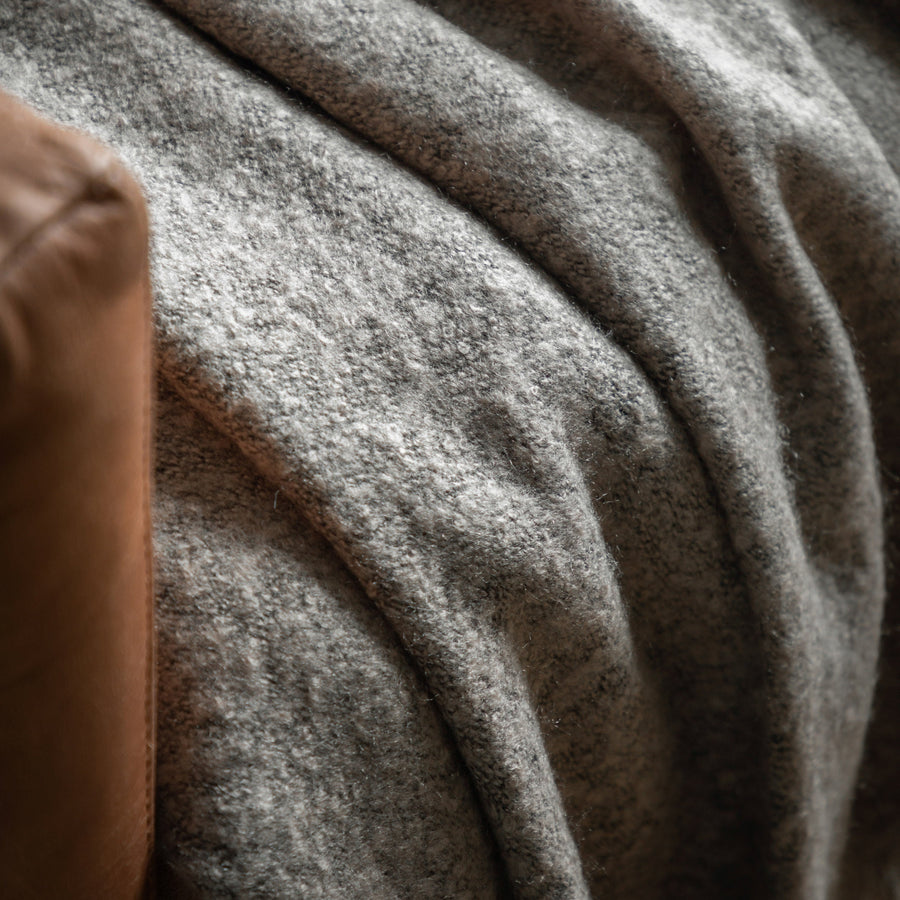 Melange Acrylic Light Grey Throw - Melange Acrylic Throw Light Grey 130x150CM Sterling Home 2