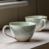 Reactive Organic Set Of 4 Green Mugs