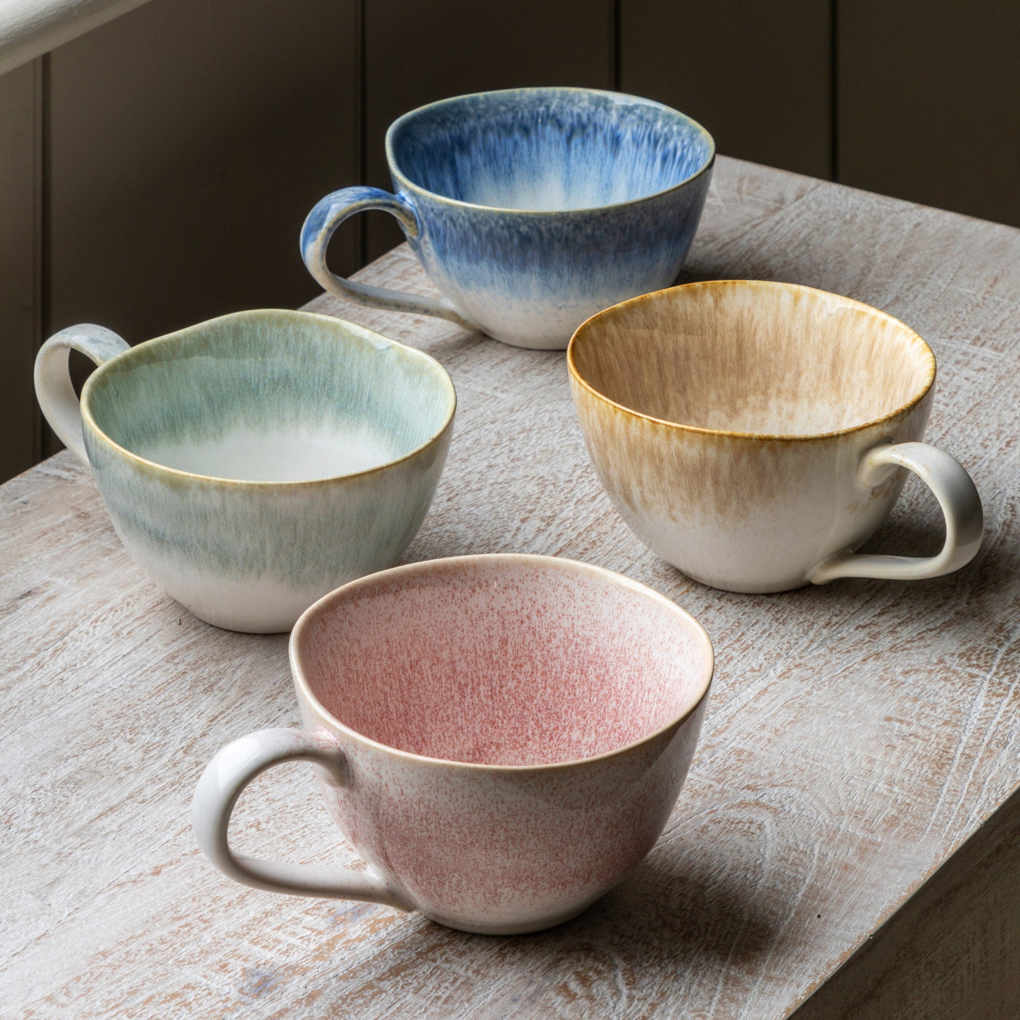 Reactive Organic Set Of 4 Green Mugs - DHD Reactive Organic Mug Duck Egg 4Pk Sterling Home 3