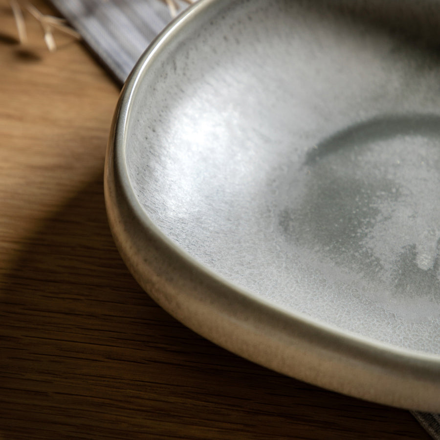 Pebble Glaze Grey Pasta Bowl Set Of 4 - DHD Pebble Glaze Pasta Bowl Dove Grey 4Pk Sterling Home 2