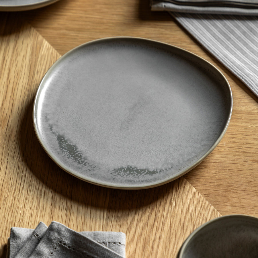 Pebble Glaze Grey Side Plate Set Of 4 - DHD Pebble Glaze Side Plate Dove Grey 4Pk Sterling Home 1