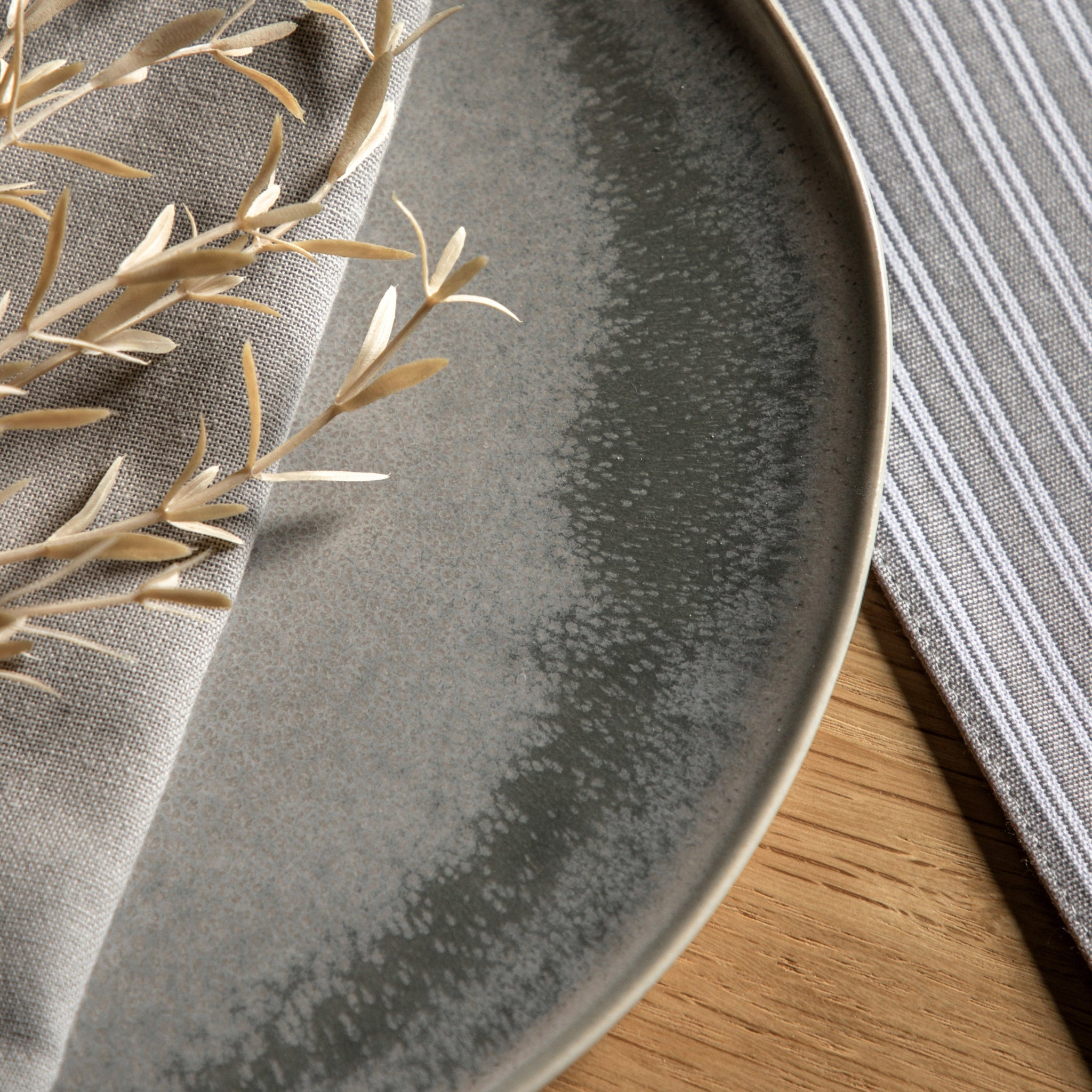 Pebble Glaze Grey Side Plate Set Of 4 - DHD Pebble Glaze Side Plate Dove Grey 4Pk Sterling Home 2